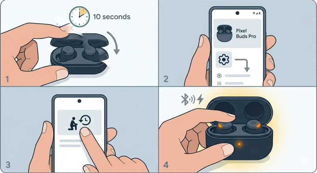 Restart and Reset the Pixel Buds Pro