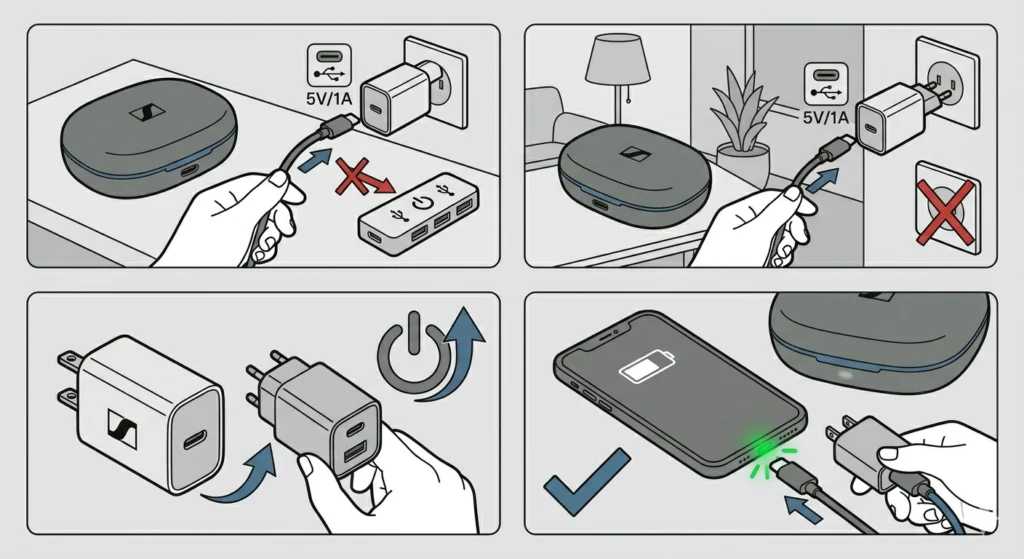 Try a Different Power Source or Check the USB Port