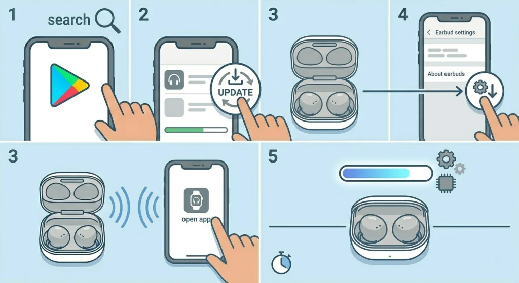 Update the Galaxy Wearable App and Buds Firmware