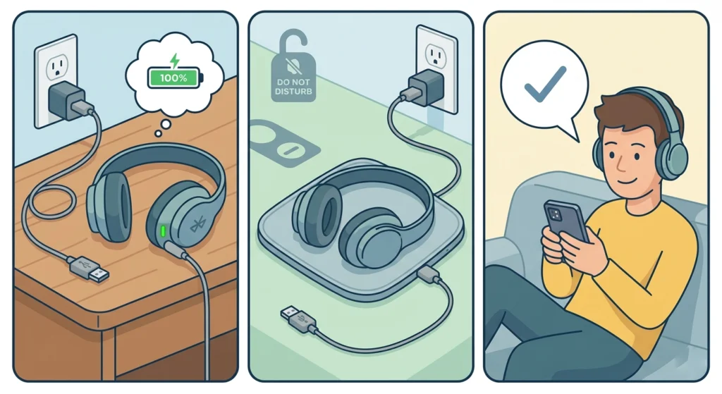 Charge the Headphones Fully
