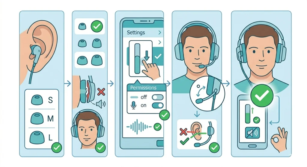 Check Headphone Fit and Physical Placement