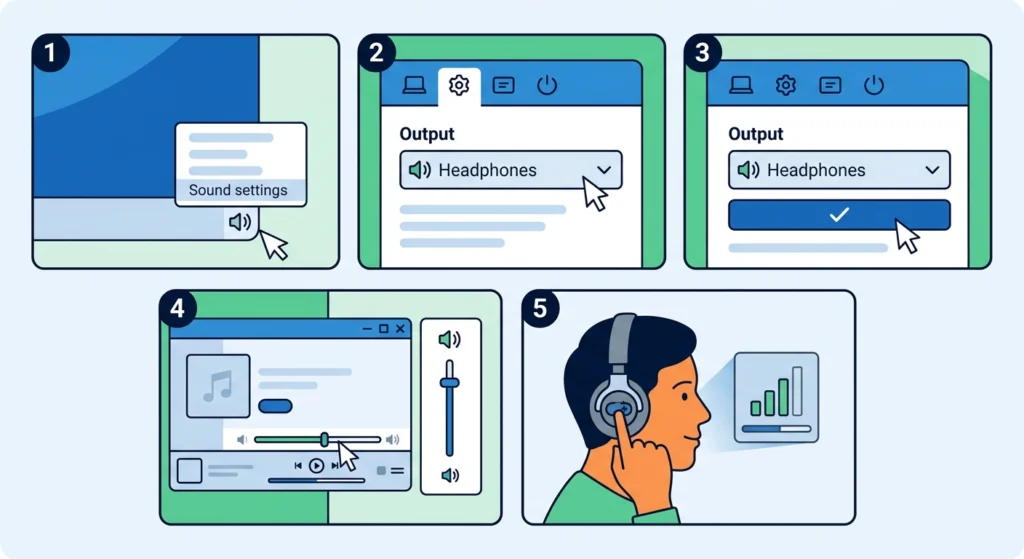 Check and Adjust Audio Output Settings