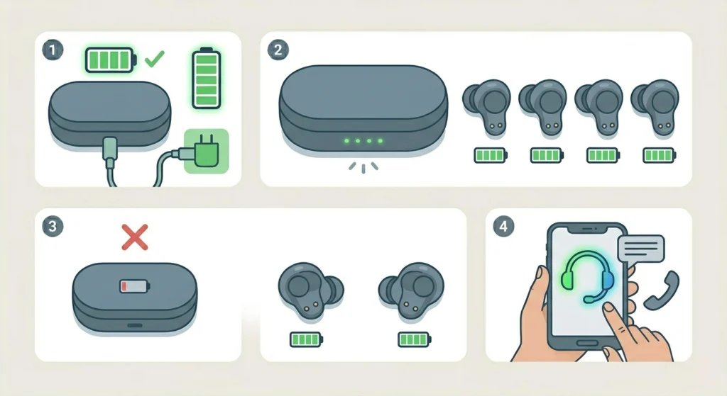 Check and Fix the Charging Case Battery