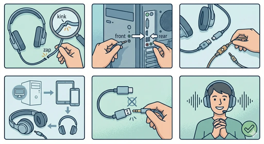 Check and Replace the Headphone Cable