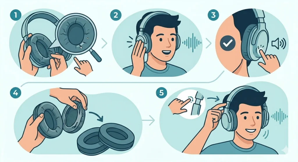 Check and Reseat the Ear Pads