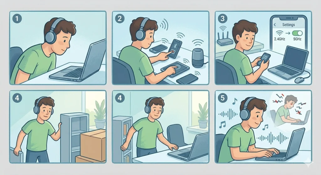 Check for Wireless Interference (Bluetooth Headphones)