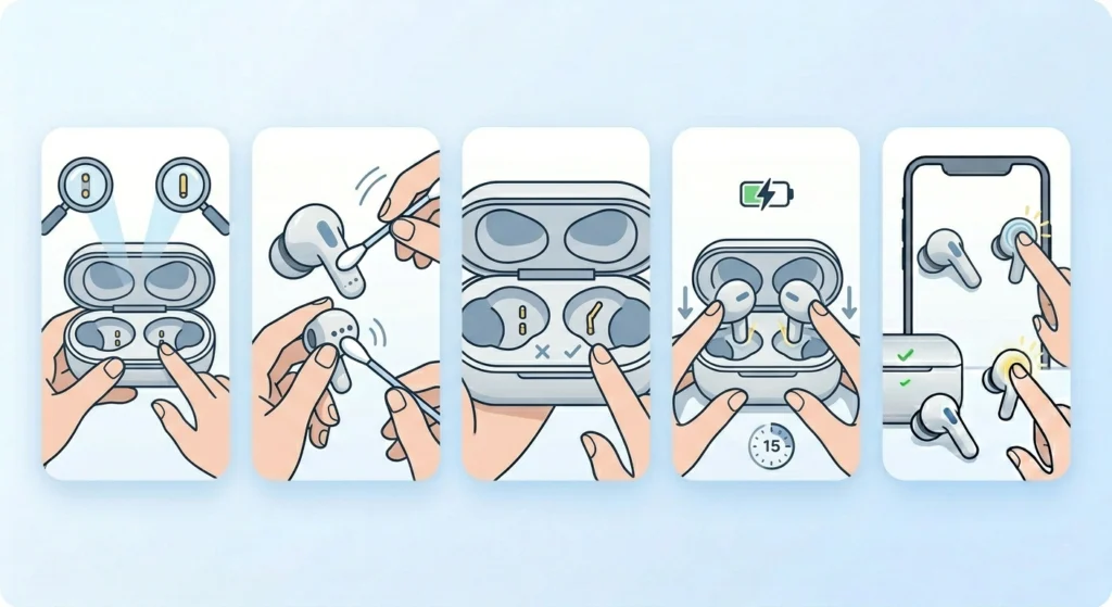 Check the Charging Case Contacts