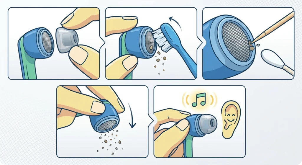 Clean the Earbud Mesh or Speaker Grille