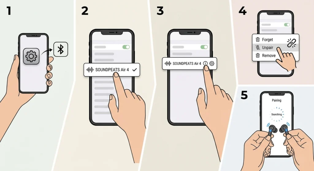 Delete the Old Bluetooth Pairing Entry on the Phone