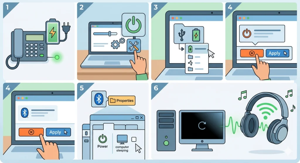 Disable Power Management for USB and Bluetooth Devices