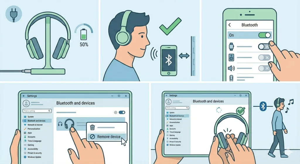 Fix Bluetooth Interference or Re-Pair the Headphones