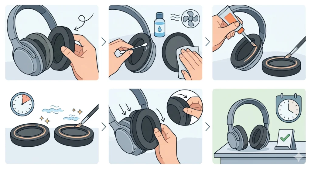 Reattach Ear Pads Using Contact Adhesive