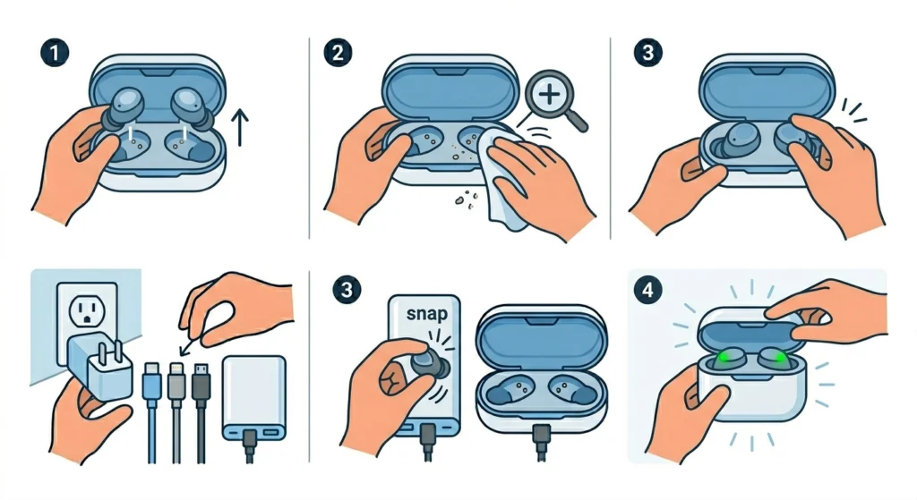 Reseat the Earbuds Properly in the Case