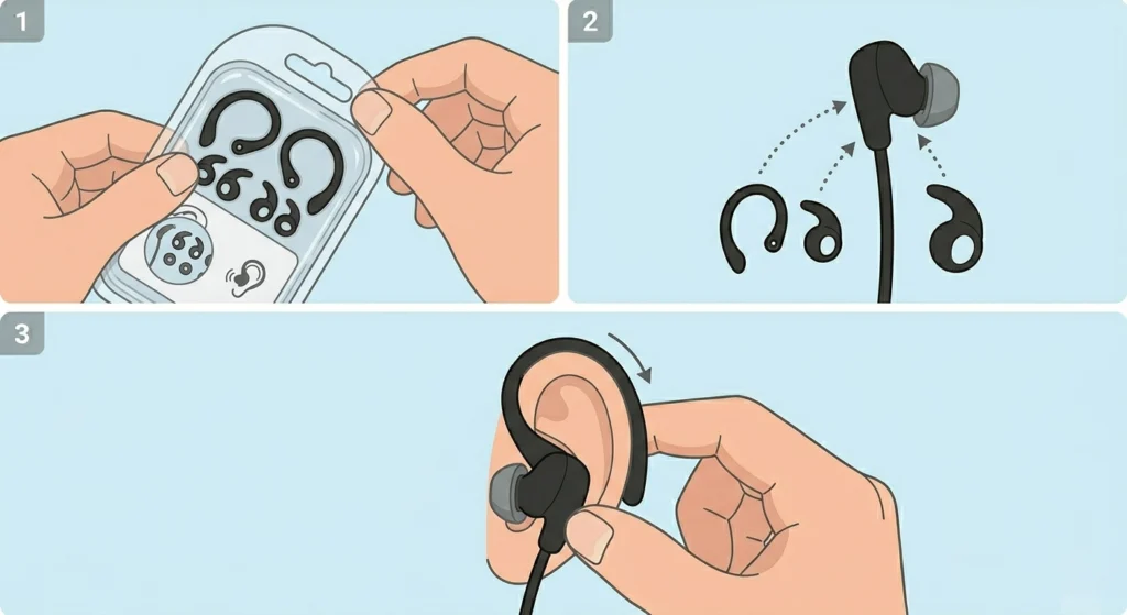 Use Ear Hooks or Ear Wings