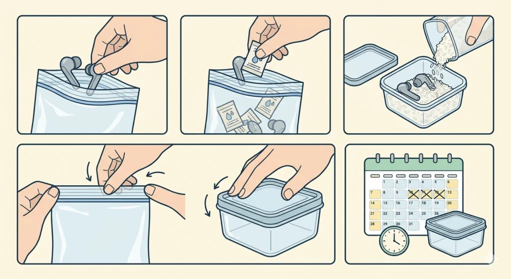 Use Silica Gel or Rice to Draw Out Moisture