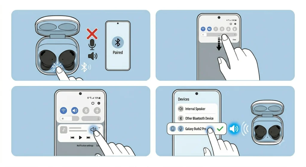 Buds Connect But No Sound