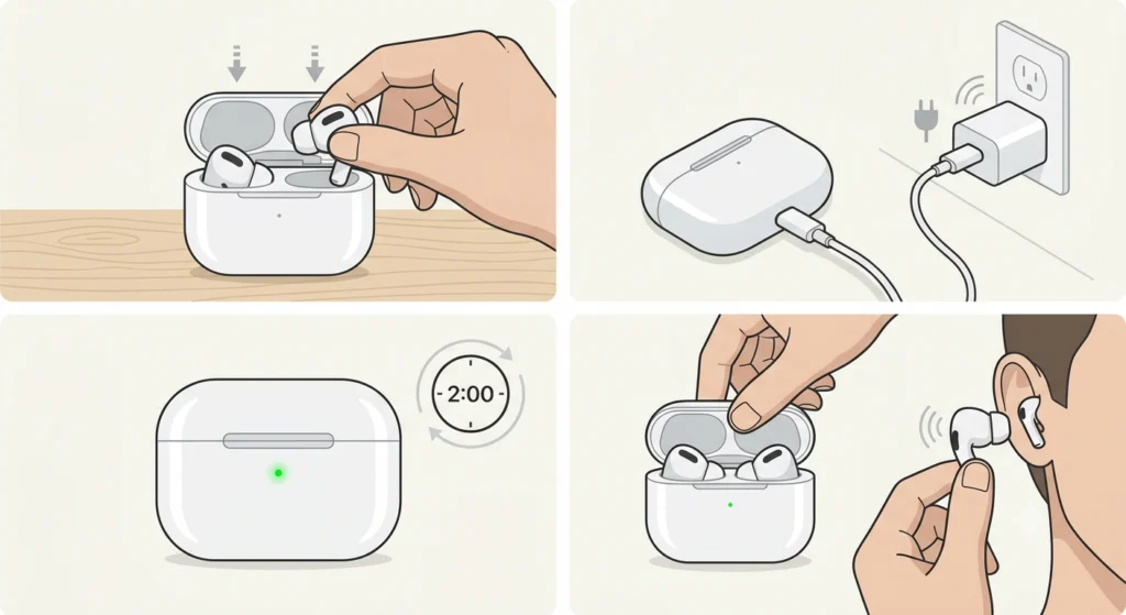 Check and Fully Charge the Earbuds