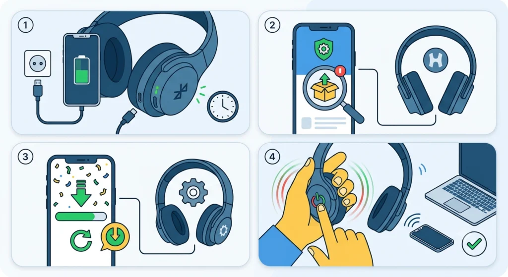 Check the Headphone Firmware and Battery Level