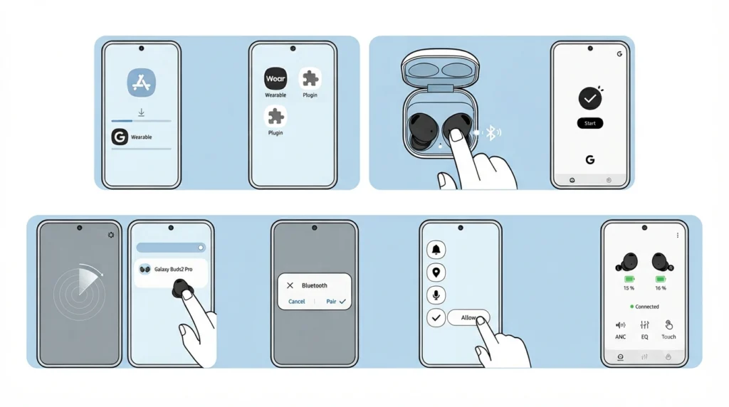 Connect Using the Galaxy Wearable App (Recommended)