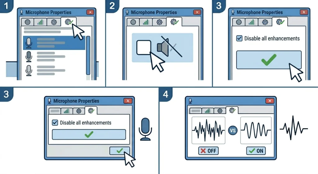 Disable All Audio Enhancements (If Noise Gets Worse)