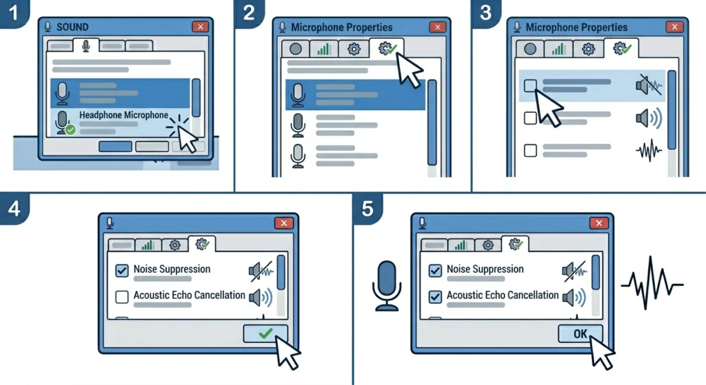 Enable Noise Suppression in Microphone Enhancements