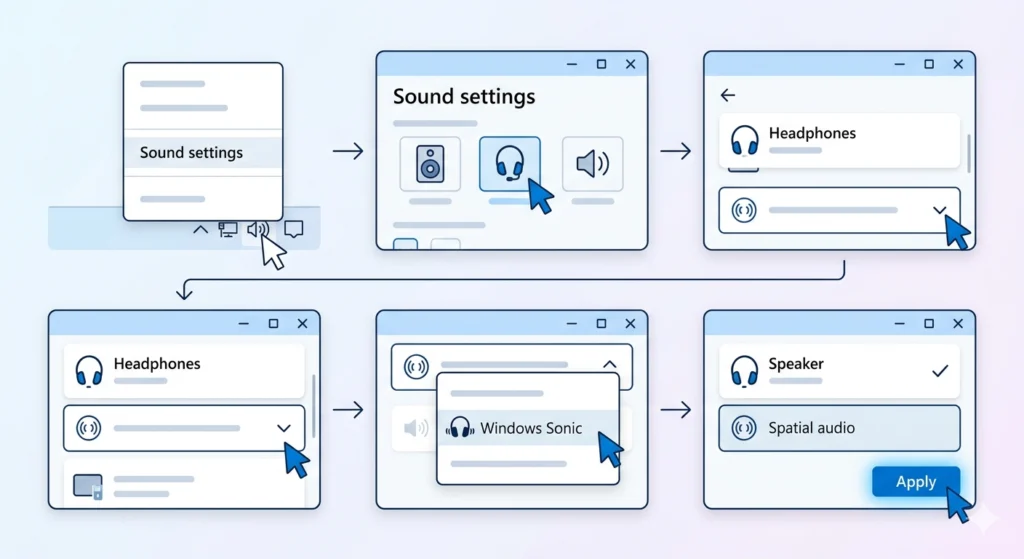 Enable Spatial Sound in Windows Settings