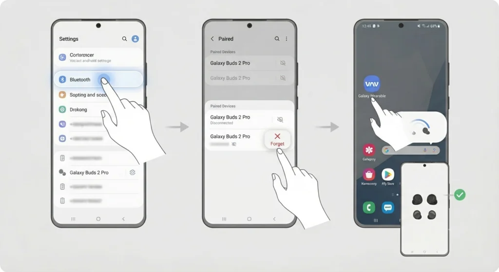 Galaxy Wearable App Does Not Detect the Buds
