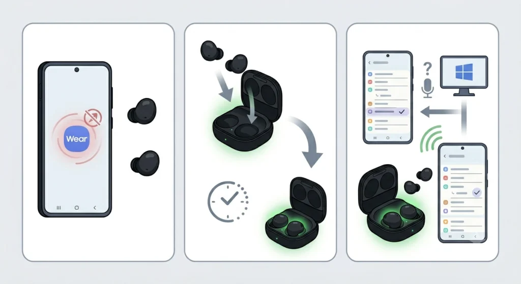 Galaxy Wearable App Not Detecting the Buds