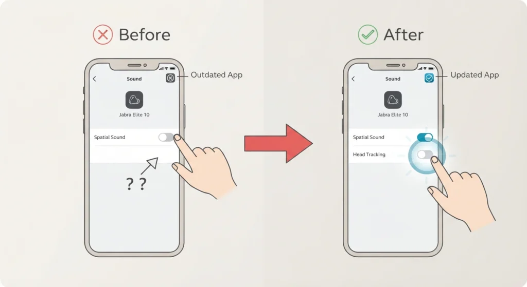 Head Tracking Option Is Not Visible in the App