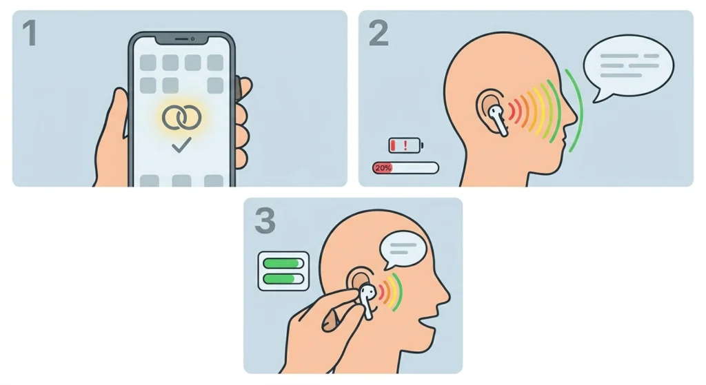 Listen to the Battery Announcement in AirPods