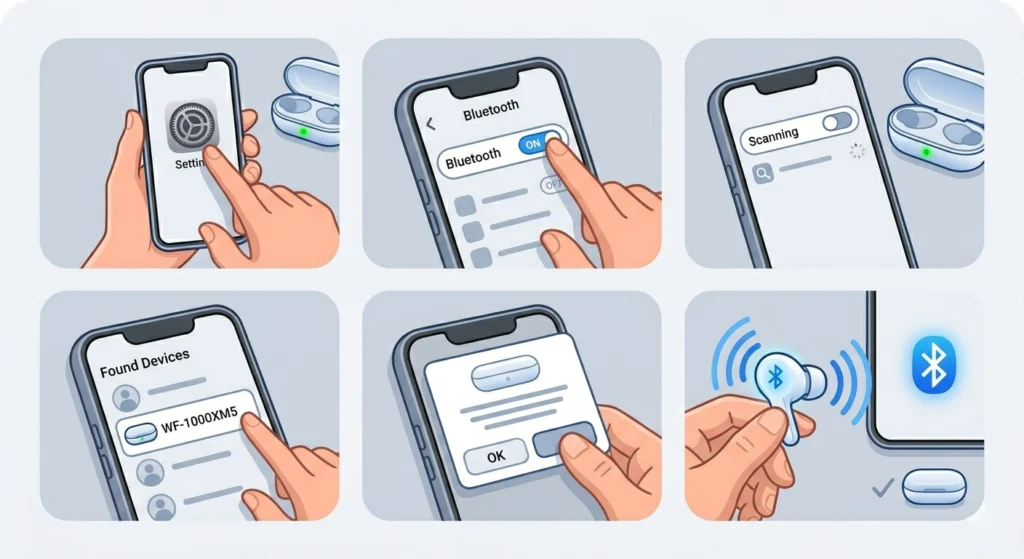 Pair the Earbuds to a Smartphone