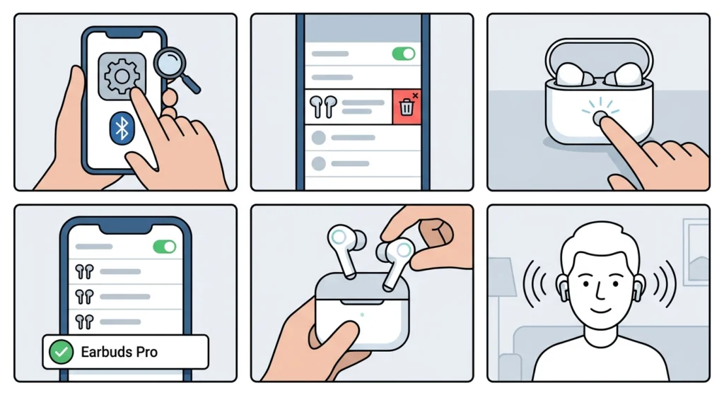 Re-Pair the Earbuds From Scratch
