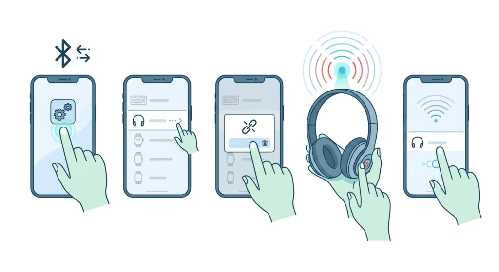 Remove the Headphones From the Device’s Paired List and Re-Pair