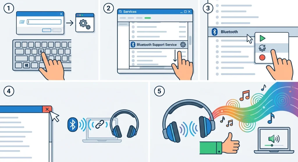 Restart the Bluetooth Support Service (Windows)