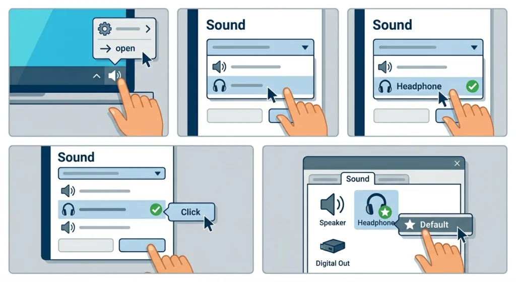 Set Headphones as the Default Audio Device