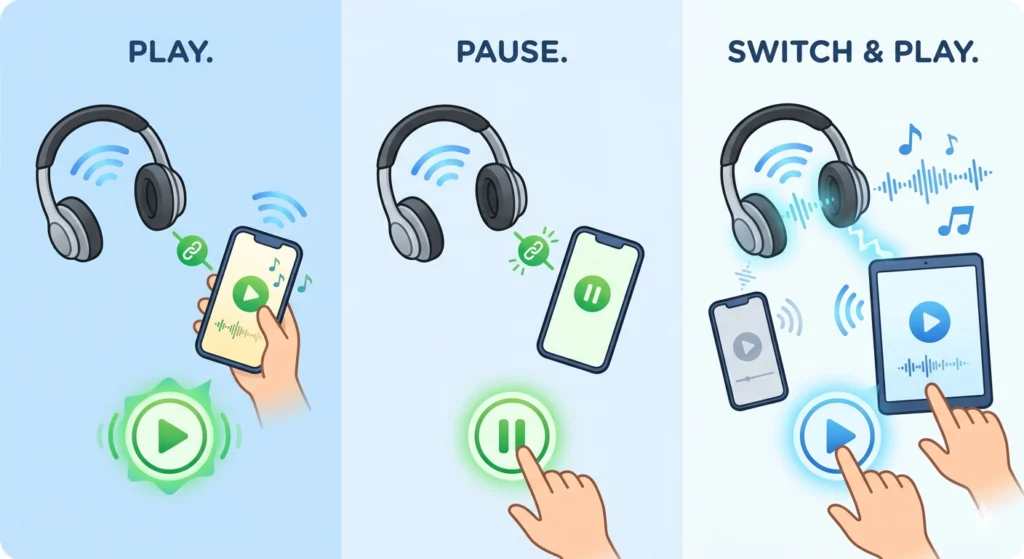 Switch Audio Between Two Already-Connected Devices