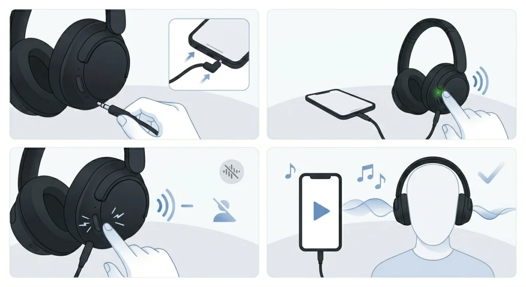 Use Noise Cancelling With the Wired Cable
