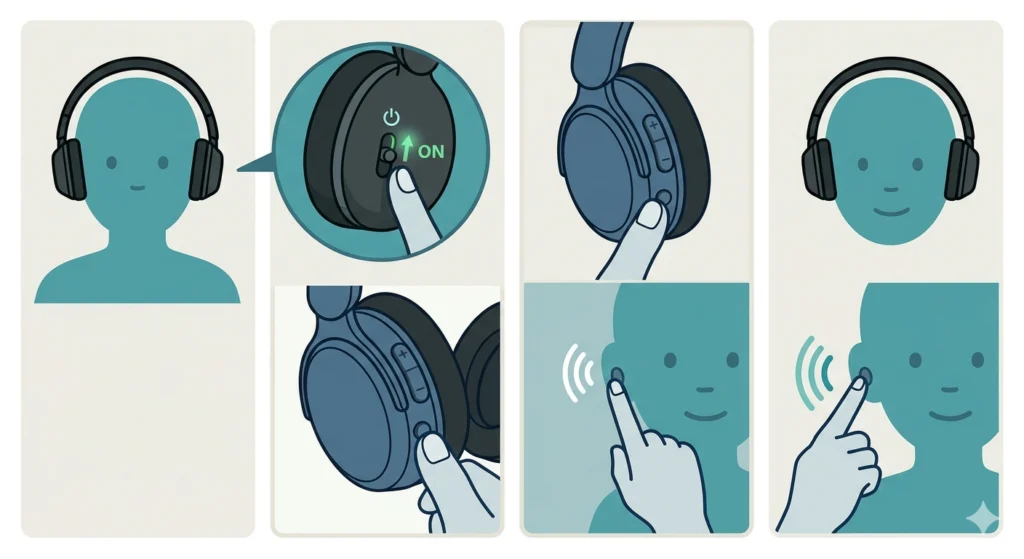 Use the Action Button on the Left Earcup