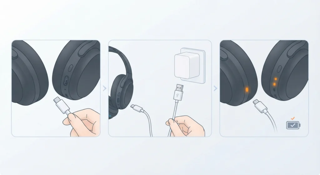 Charging the Headphones Before Setup