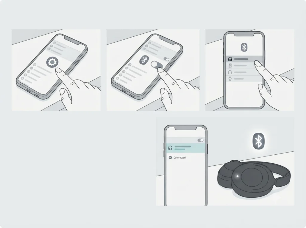 Connect via Bluetooth on a Phone or Tablet