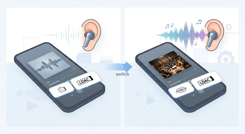 LDAC Icon Shows but Audio Sounds the Same