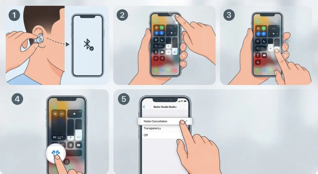 Turn On Adaptive Noise Cancelling Using Control Center