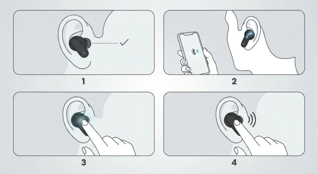 Using Touch Control on the Earbuds