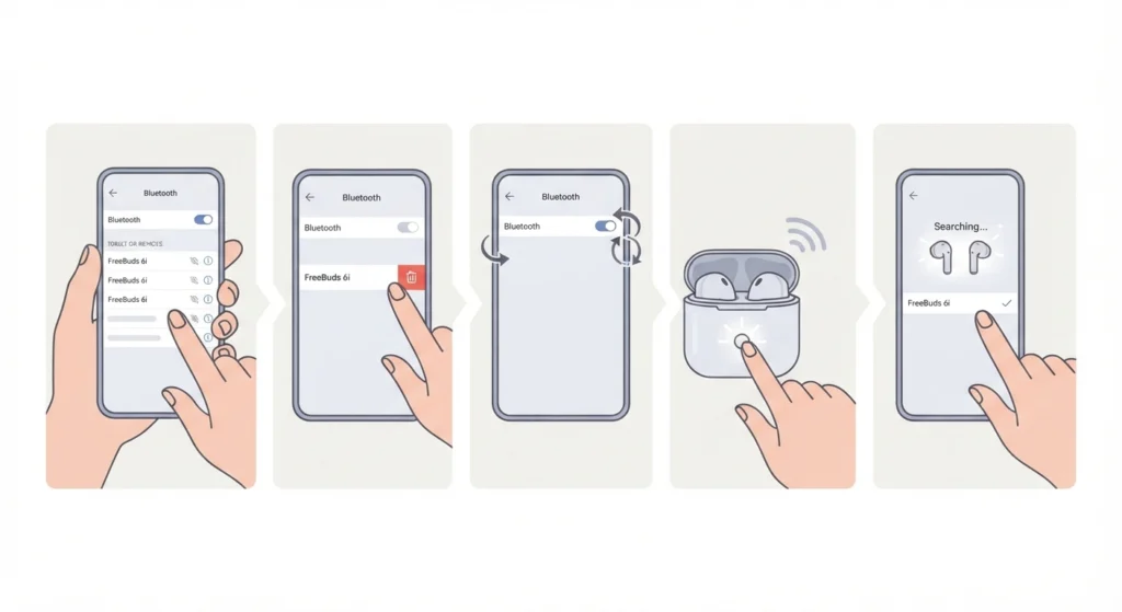 Forget the Device and Re-Pair the Earbuds