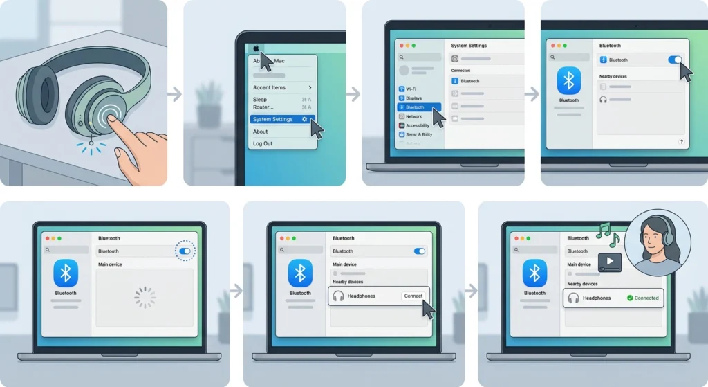 Step-by-Step Guide to Connect Bluetooth Headphones to MacBook