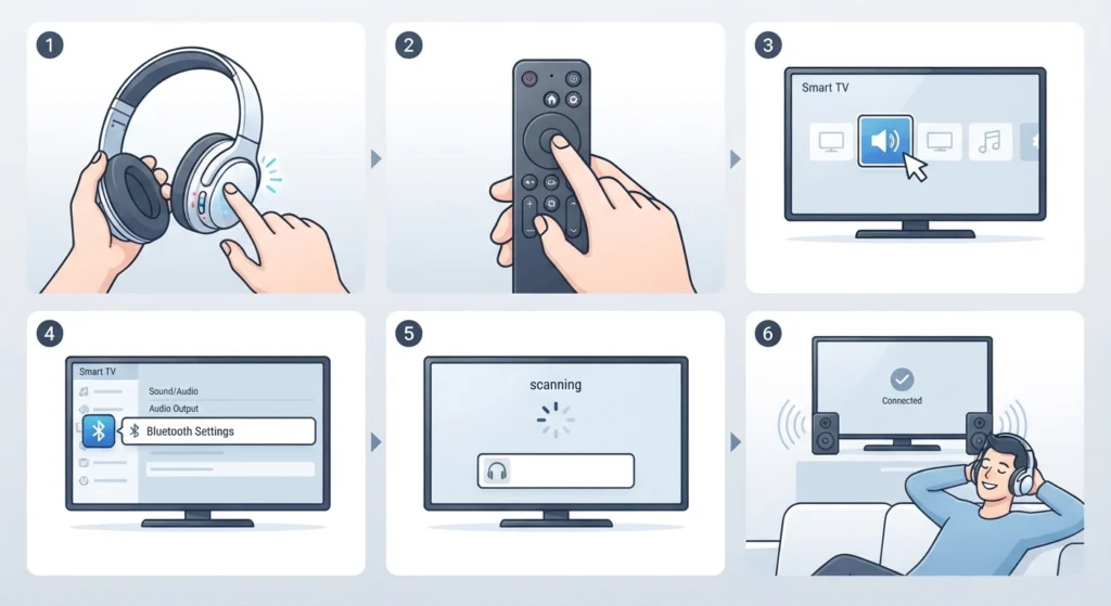 Step-by-Step Guide to Connect Bluetooth Headphones to a Smart TV