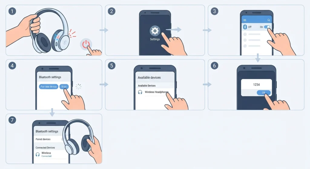Steps to Connect Bluetooth Headphones to Android