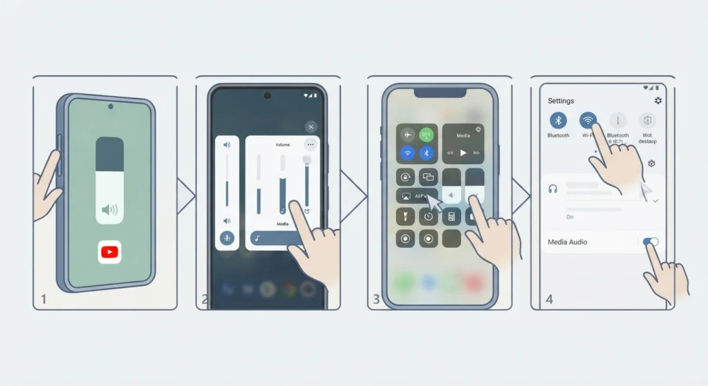 Check Media Volume and Audio Output on a Phone