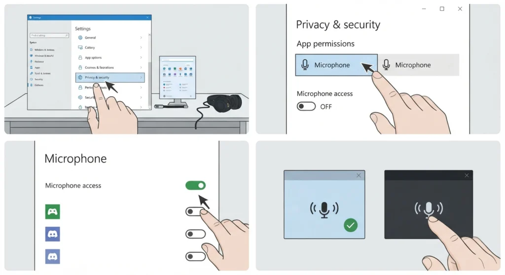 Check Windows Microphone Privacy Permissions