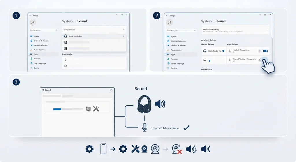 Check for Audio Input and Output Device Conflicts